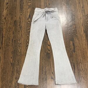 Veronica Beard Light Gray Flare Jeans